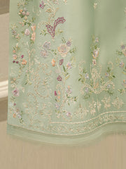 3 Piece-  Pure Embroidered Sheesha Silk Suit S112640