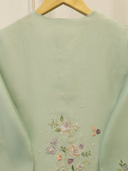 3 Piece-  Pure Embroidered Sheesha Silk Suit S112640