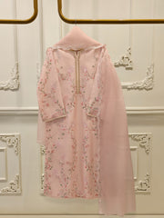 3 Piece- Pure Khaddi Silk Embroidered Suit S112678