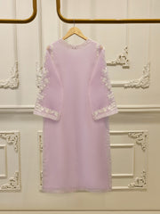3 Piece - Pure Organza Embroidered Suit S112677