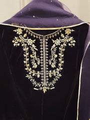 3 Piece - Embroidered Velvet Suit S112685