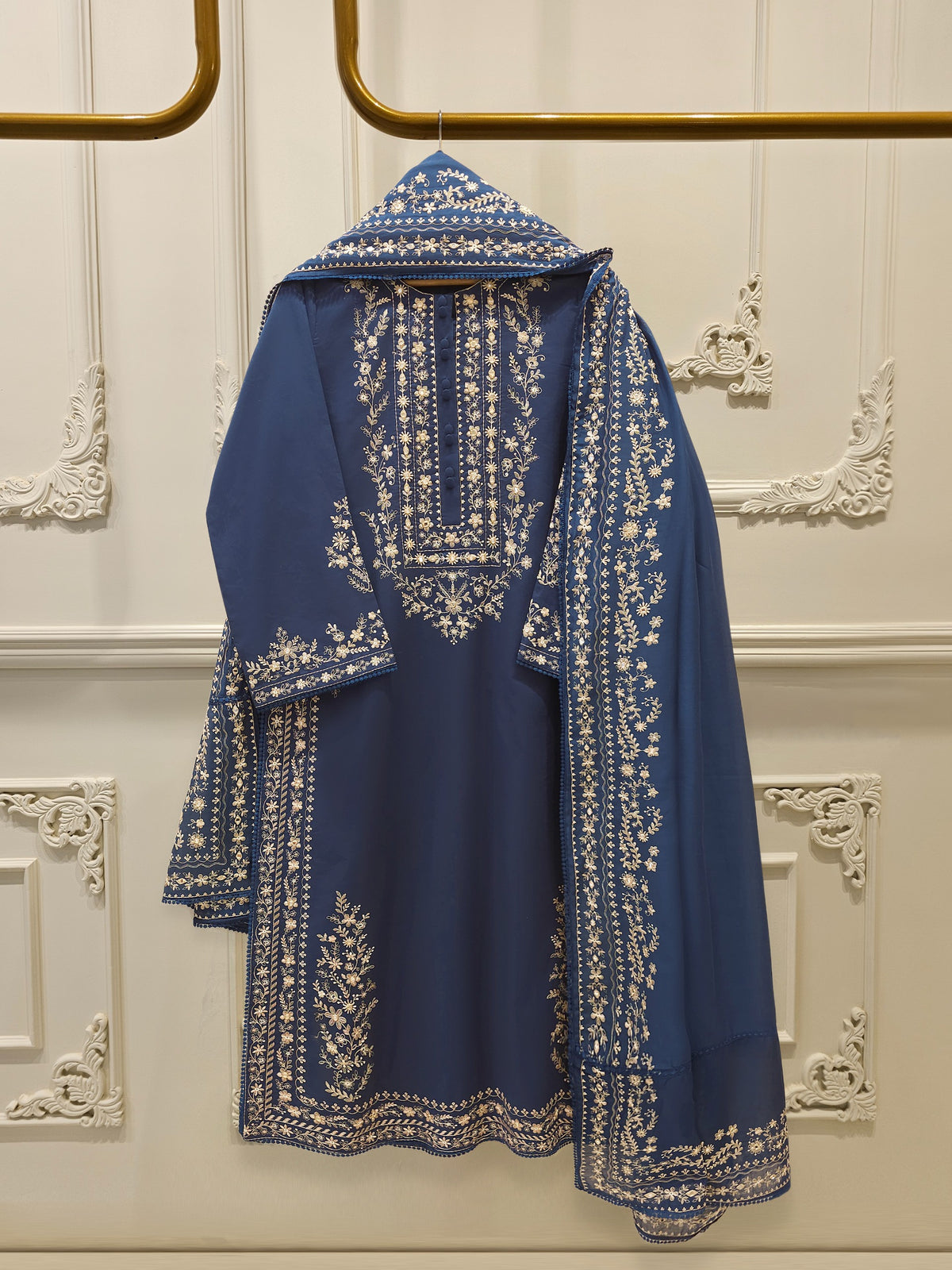 2 Piece - Embroidered Cambric Suit S112690