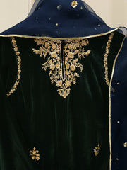 3 Piece - Embroidered Velvet Suit S112688