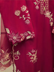 3 Piece- Pure Khaddi Silk Embroidered Suit S112703