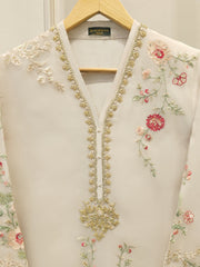2 Piece - Pure Organza Embroidered Suit S112706