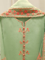 3 Piece - Pure Embroidered Cotton Net Suit S112720