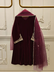 3 Piece - Embroidered Velvet Suit S112742