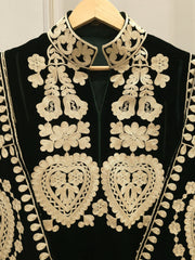 2 Piece - Embroidered Velvet Suit S112740