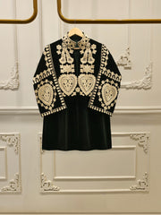 2 Piece - Embroidered Velvet Suit S112740