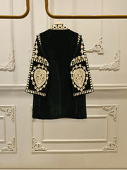 2 Piece - Embroidered Velvet Suit S112740