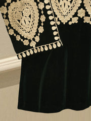 2 Piece - Embroidered Velvet Suit S112740