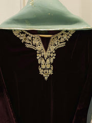 3 Piece - Embroidered Velvet Suit S11243