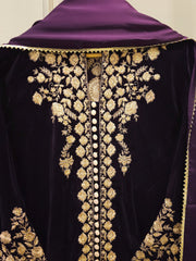 3 Piece - Embroidered Velvet Suit S112751