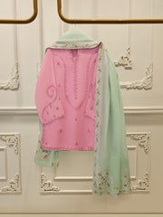 3 Piece - Pure Embroidered Cotton Net Suit S112793