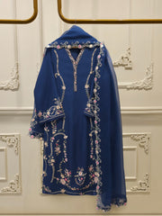 3 Piece- Pure Khaddi Silk Embroidered Suit S112788