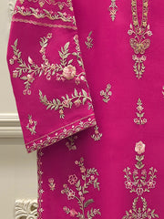 2 Piece - Pure Organza Embroidered Suit S112809