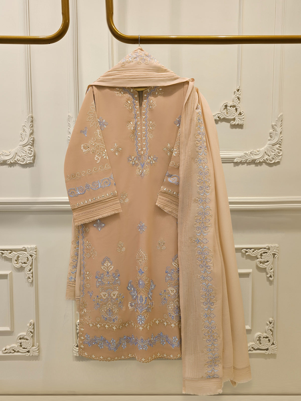 2 Piece - Embroidered Kora Cotton Suit  S112820