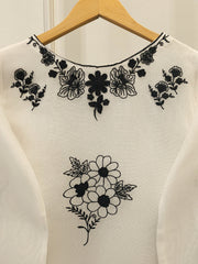 3 Piece - Pure Embroidered Cotton Net Suit S112837