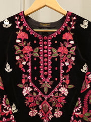 2 Piece - Embroidered Velvet Suit S112840