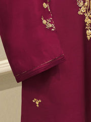 2 Piece-  Pure Embroidered Sheesha Silk Suit S112856