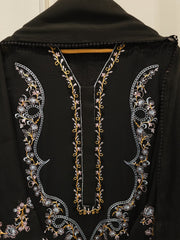 3 Piece - Pure Embroidered Cotton Net Suit S112844