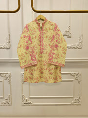 Digital Printed Embroidered Cambric Shirt S112813