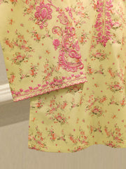 Digital Printed Embroidered Cambric Shirt S112813