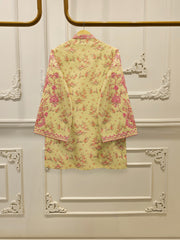 Digital Printed Embroidered Cambric Shirt S112813