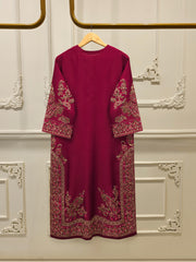 3 Piece-  Pure Embroidered Sheesha Silk Suit S112903
