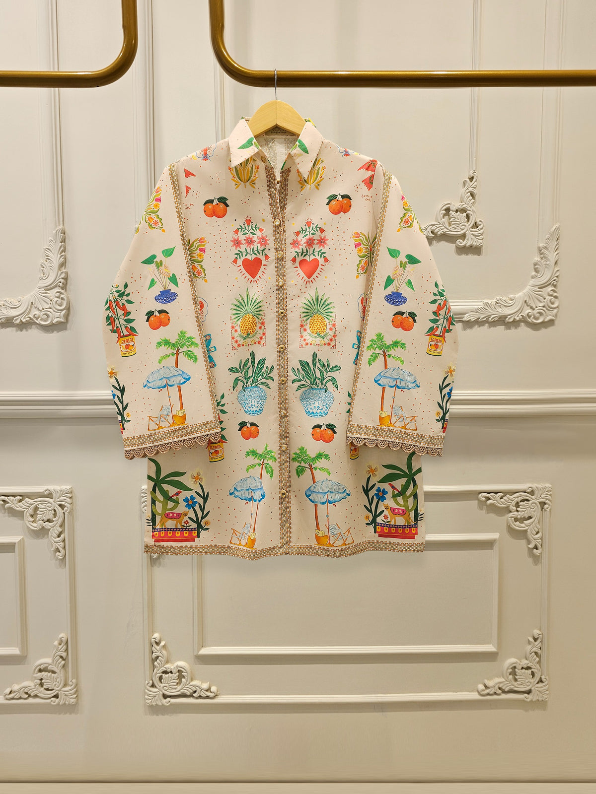 2 Piece - Digital Printed Embroidered Cambric Suit WS00211