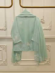 3 Piece - Pure Embroidered Cotton Net Suit S112907