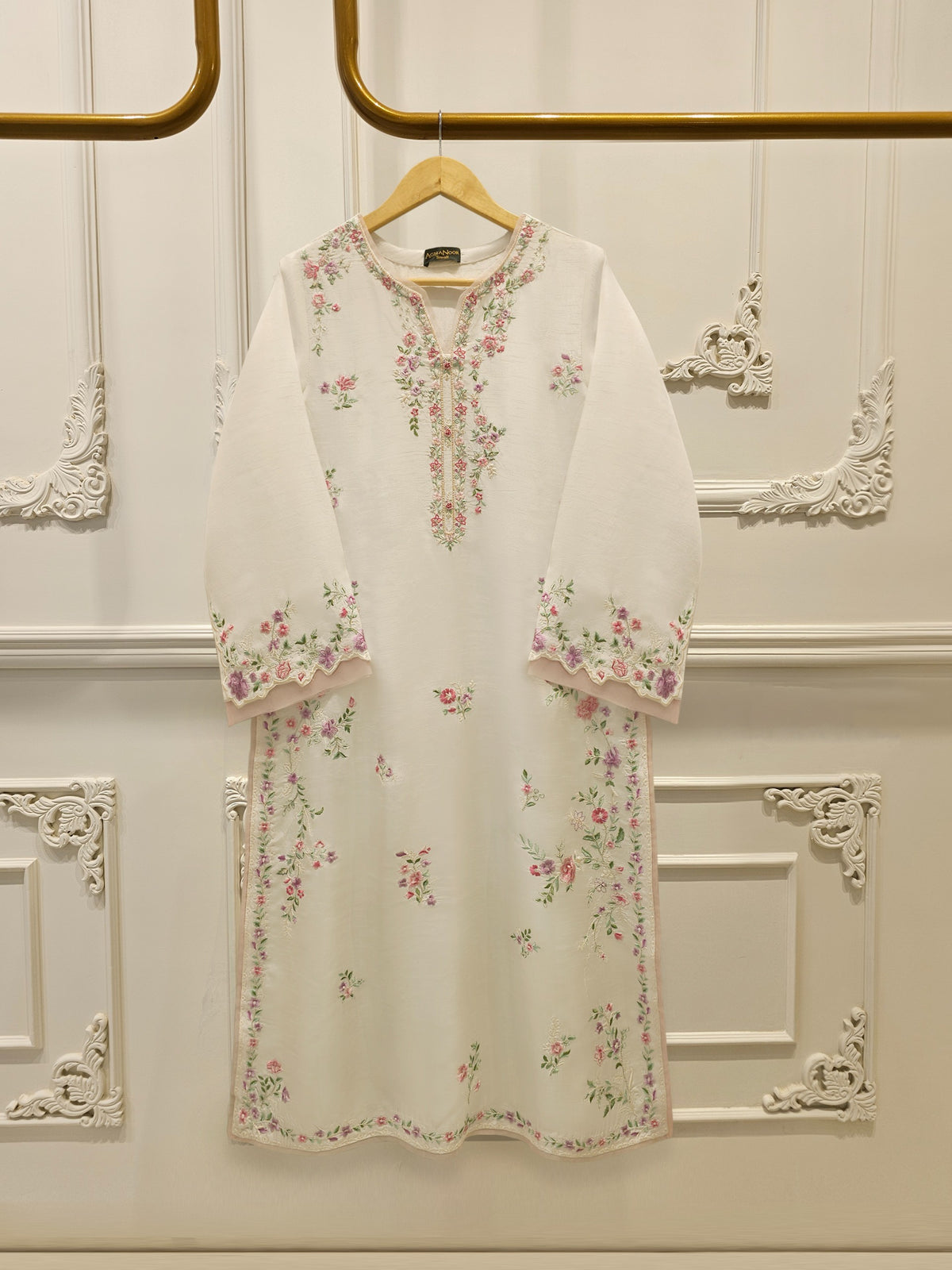 2 Piece- Pure Korean Silk Embroidered Suit S112910