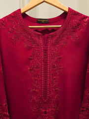 2 Piece- Pure Korean Silk Embroidered Suit S112914