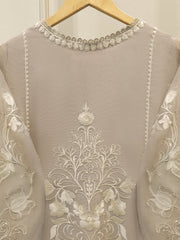 3 Piece - Pure Embroidered Cotton Net Suit S112929