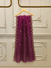 3 Piece-  Pure Embroidered Sheesha Silk Suit S112927