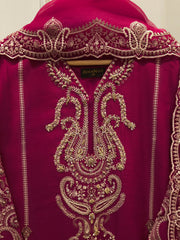 3 Piece-  Pure Embroidered Sheesha Silk Suit S112832