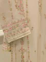 3 Piece - Pure Chiffon Embroidered Suit S112940