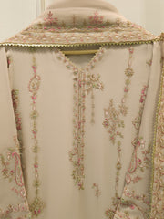 3 Piece - Pure Chiffon Embroidered Suit S112940