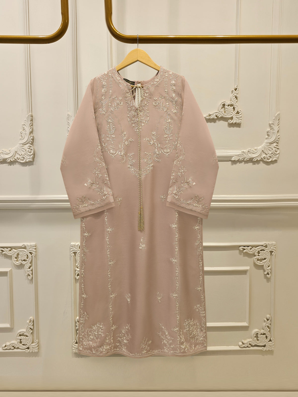 2 Piece- Pure Korean Silk Embroidered Suit S112951
