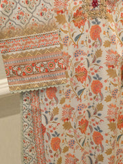 Digital Printed Embroidered Cambric Shirt S112958