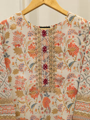 Digital Printed Embroidered Cambric Shirt S112958