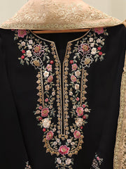 3 Piece-  Pure Embroidered Sheesha Silk Suit S112959