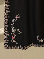 3 Piece-  Pure Embroidered Sheesha Silk Suit S112959
