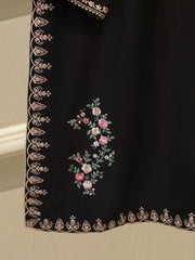 3 Piece-  Pure Embroidered Sheesha Silk Suit S112959
