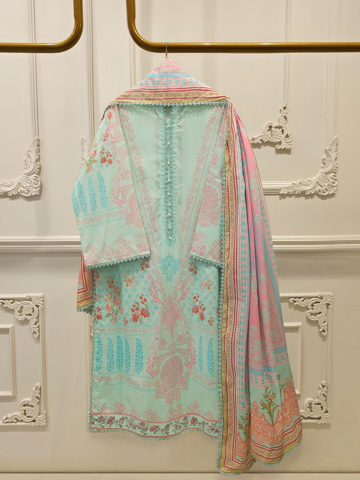 3 Piece - Digital Printed Embroidered Cambric Suit S112966