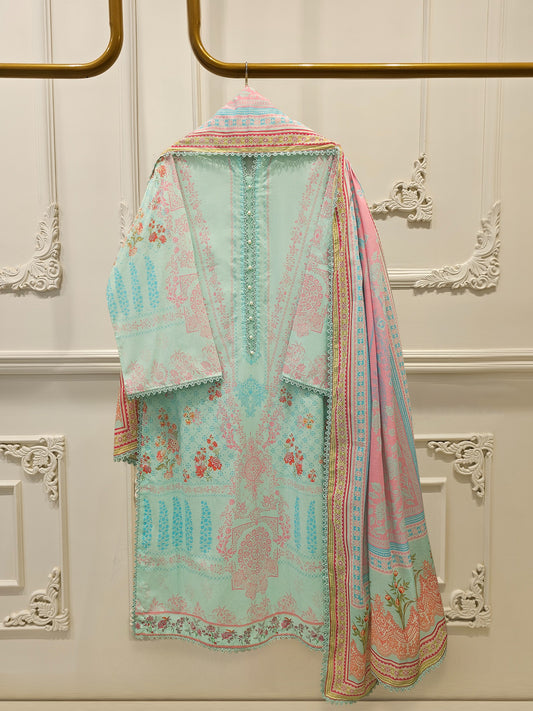 3 Piece - Digital Printed Embroidered Cambric Suit S112966