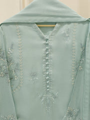 3 Piece - Pure Embroidered Cotton Net Suit S112965