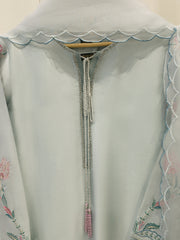 3 Piece-  Pure Embroidered Sheesha Silk Suit S112962