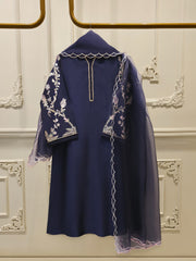 3 Piece-  Pure Embroidered Sheesha Silk Suit S112967