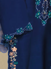3 Piece-  Pure Embroidered Sheesha Silk Suit S112974